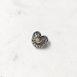 Pandora Openwork Heart Two-Tone Charm (RETIRED)